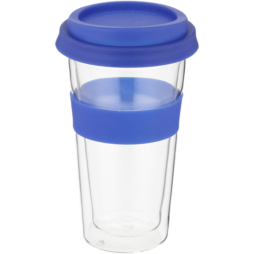 Snappy Thermal Glass Tumbler 400ml Blue ( Order in Qty of 6)