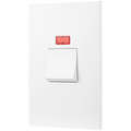 Ellies 32A 2 Pole Isolator Switch with Light 2x4 (60mmx100mm) -WT