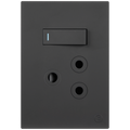 Ellies 1 Way (3 Pin) Single Switch Socket 2x4 (60mmx100mm) -BK