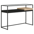 Everfurn Millenium Console, Powder Coated Steel Frame, Tempered Glass