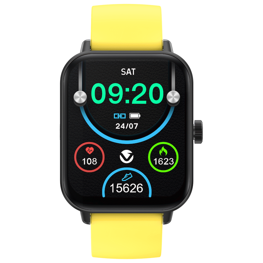 Volkano Chroma Series Smartwatch with Yellow Strap