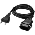 Switched Easy Cable Extender 2-Pin Euro to 2-Pin Euro Socket 2m