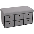 Foldable Storage Ottoman with Six Drawers