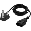 Switched Easy Cable Extender SA 3-Pin to 2-Pin Euro Socket 2m - Black