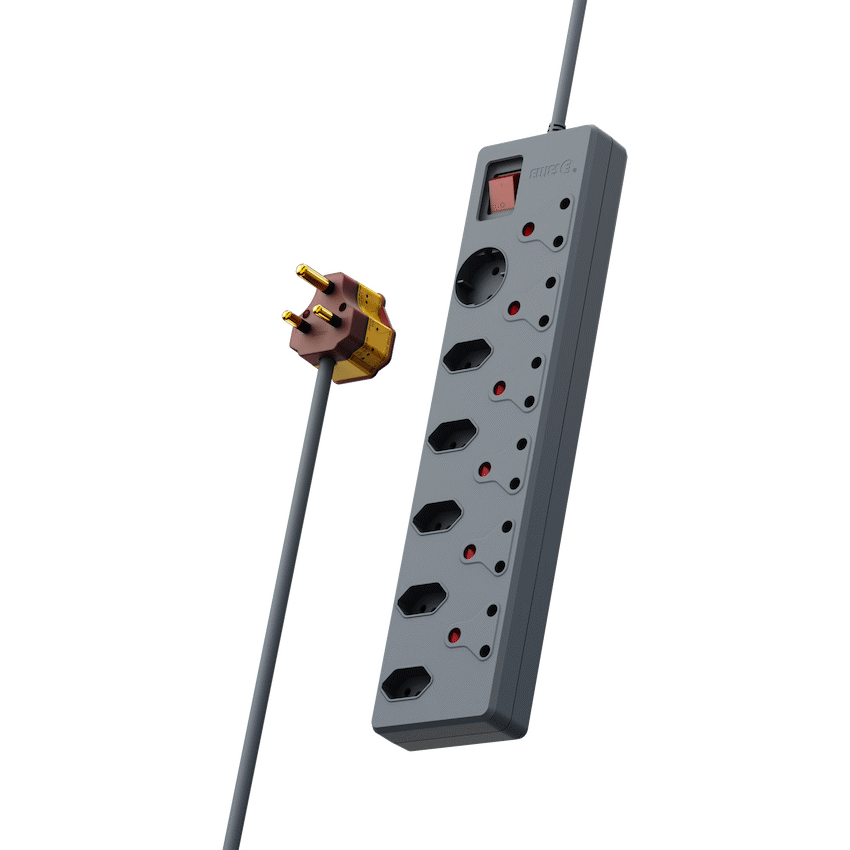 Ellies 12 way High Surge Multiplug 0.5M - Grey