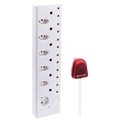 Switched 12-Way High Surge Multiplug 0.5m - White