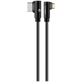 Volkano Iron Series Round Metallic Spring 90deg Micro USB Cable 1.2m - Black