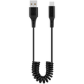 Volkano Helix Series Coiled 1m Charging Cable USB-A To USB-C 60W - Black