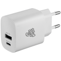 Pro Bass Rapidcharge Series 20w+18w Dual USB and Type-C Wall Charger - White