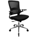 Everfurn Premium Dakota Mid Back Office Chair, Chromed Steel - Black