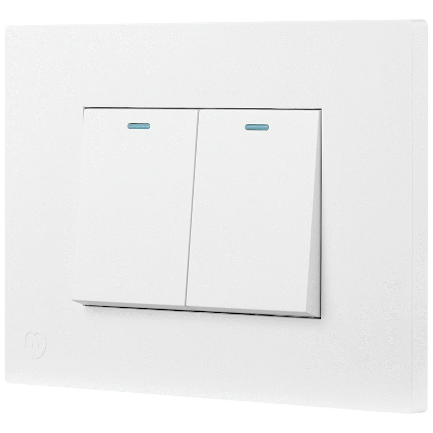 Ellies 2 Lever 2 Way Switch 2x4 (60mmx100mm) -WT