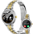 Volkano Ayla Collection Round Smartwatch With 2 Colour Metal link Strap