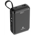 Volkano Solace Series 20 000 mAh Power Bank with Built-in USB-C & Lightning Cable - Black