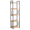 Everfurn Scandanavian Tall Bookcase with Steel Frame
