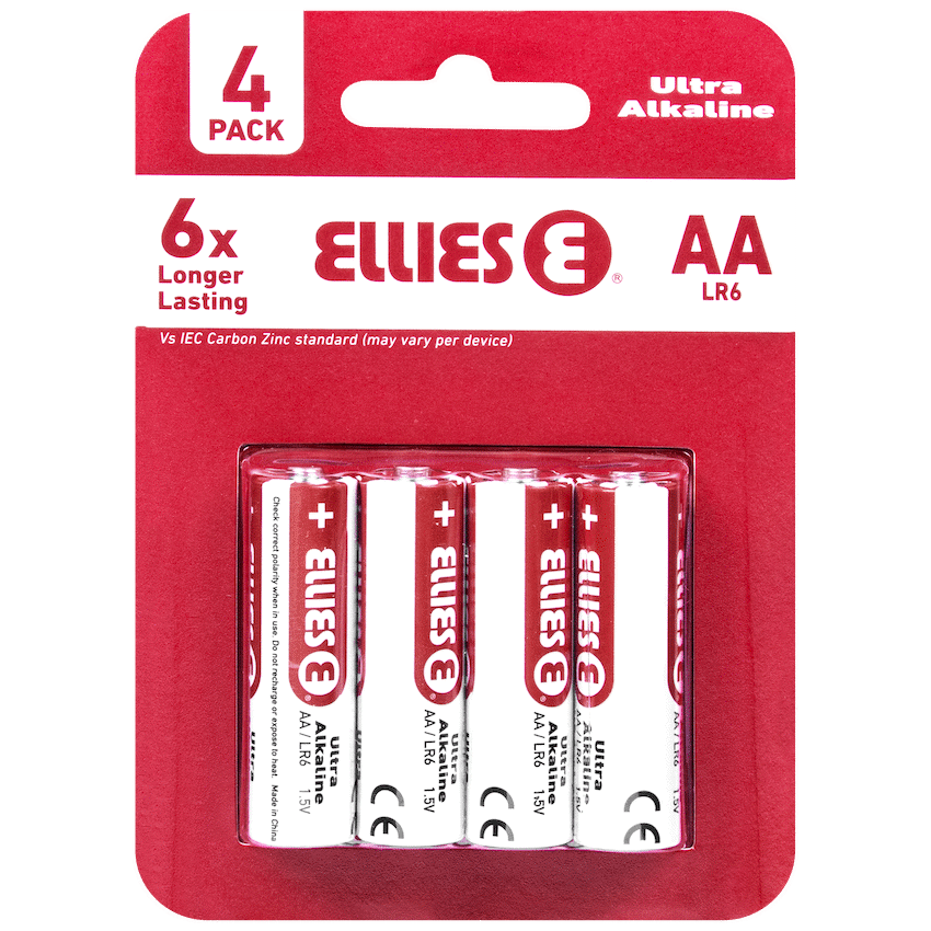 Ellies Ultra Series - Alkaline Batteries AA 4 Pack - WT