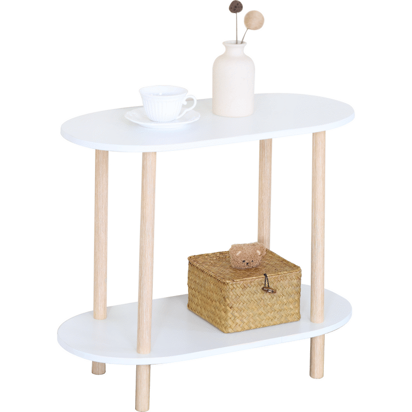 Everfurn Nova 2 Tier Side Table - White