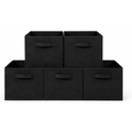 Everfurn Storeman Black, Collapsible Fabric Organiser Storage Basket - 5 Pack