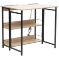 Everfurn Viron Folding Desk with 2-Prong Plugs and USB