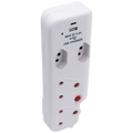 Switched 4-Way Medium Surge Adaptor with Type-C + USB