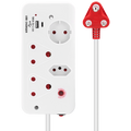Ellies 4-Way Medium Surge Multiplug with USB-A+USB-C 0.5m