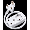 Ellies 2 way Heavy Duty Schuko Extension lead - 1M - WT