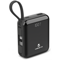 Volkano Solace Series 10 000 mAh Power Bank with Built-in USB-C & Lightning Cable - Black