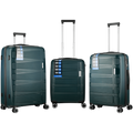 Travelwize Tourer PP 3Pc 4-wheel Spinner Luggage Set Petrol