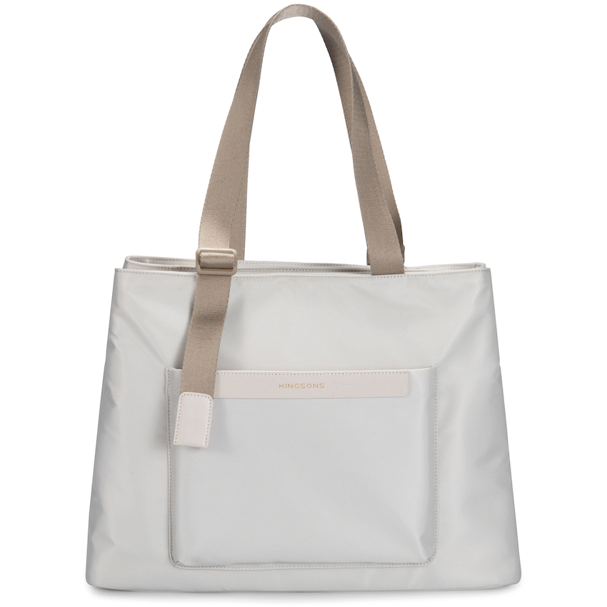 Kingsons Echo Ladies 15.6"" Laptop Tote Bag Beige