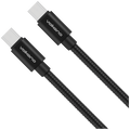 Volkano Iron Series Round Metallic Type-C to Type-C Cable 1m - Black