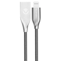 Volkano Iron Series Round Metallic Spring MFI Lightning Cable 6ft - Silver