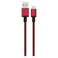 Premio braided Micro USB cable Black/ Red 1.8m