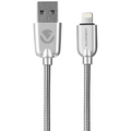 Volkano Iron Series Round Metallic Spring 90deg Micro USB Cable 1.2m - Silver
