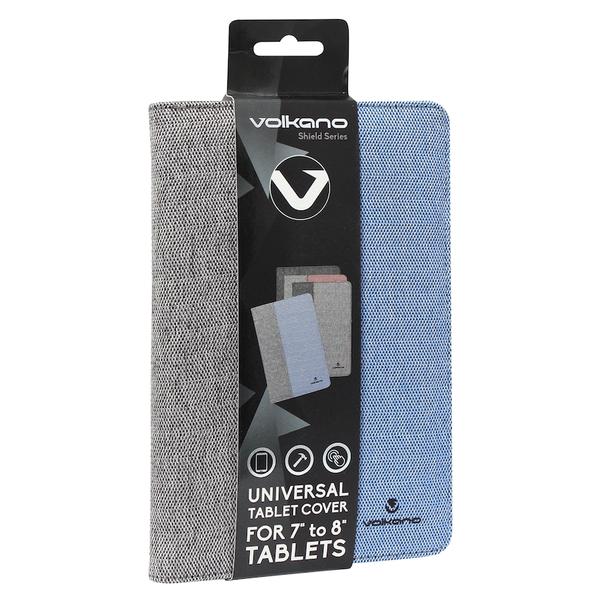 Volkano Tablet Cover 7""-8"" Shield Series - Grey/Blue