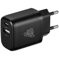 Pro Bass PowerCharge Series 12w Dual USB and Type-C Wall Charger - Black