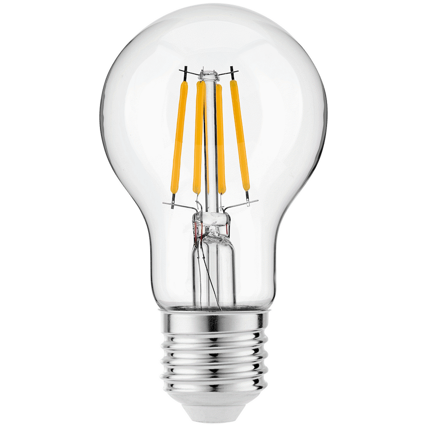 Switched 4W A60 Clear LED Filament Bulb - E27 - WW