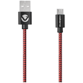Volkano Braids Series Nylon Braided Micro USB Cable 1.2m - Black & Red