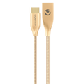 Volkano Iron Series Round Metallic Spring Type-C Cable 6ft - Champagne Gold