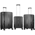 Travelwize Clipper PP 3Pc 4-Wheel Spinner Luggage Set Black