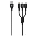 Volkano On-The-Go 3-in-1 1m Braided Cable - Black