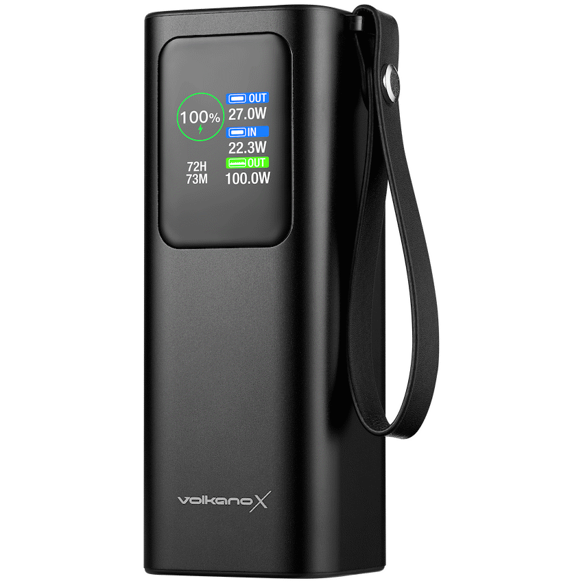 VolkanoX Titan Series - 20 000 mAh - Power Bank with retractable Type-C Cable with Flashlight
