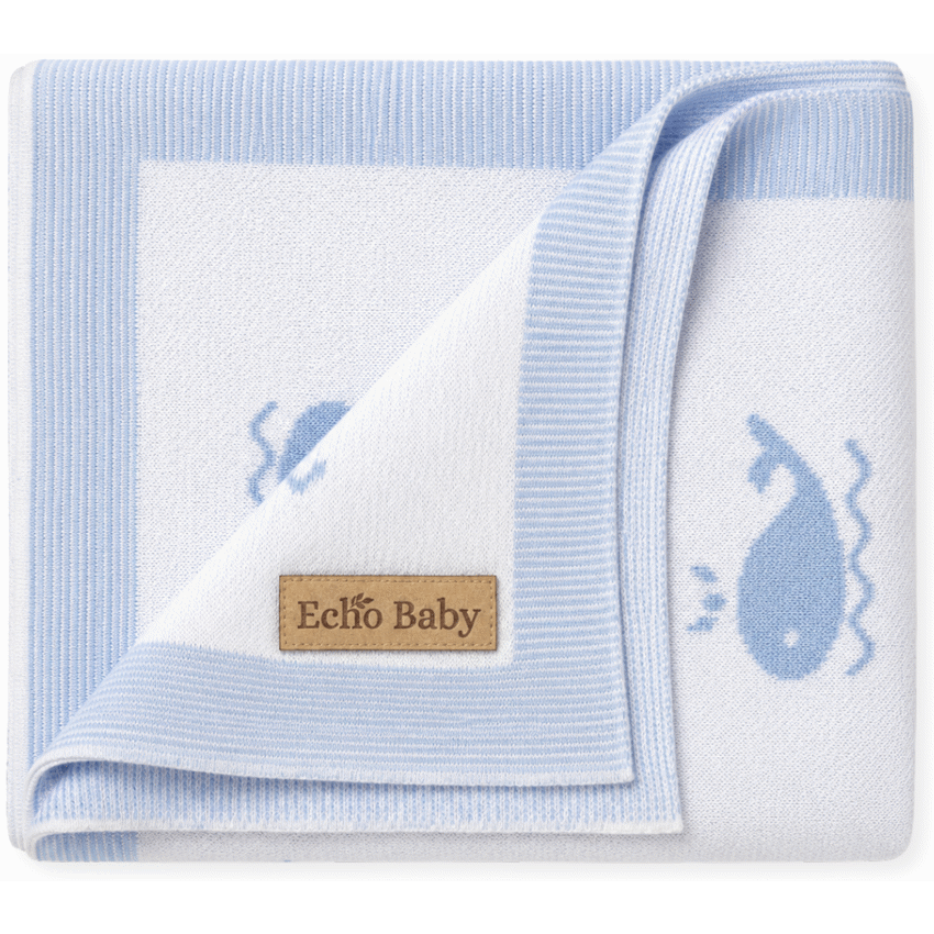 Echo Baby Knitted Blanket - Whale Pattern