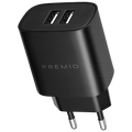 Premio 2.4a Dual Wall Charger - Black