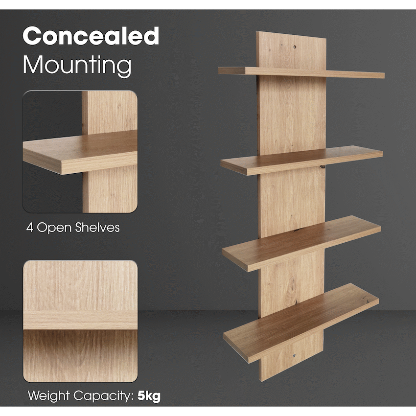 Everfurn Alex 4 Tier Wall Shelf