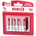 Ellies Ultra Series - Alkaline Batteries AAA 8+4 Value Pack - WT