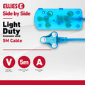 Ellies Side by Side Light Duty Extension Lead-5M - BL