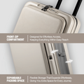 Expandable PP 55cm Carry On Luggage - Beige