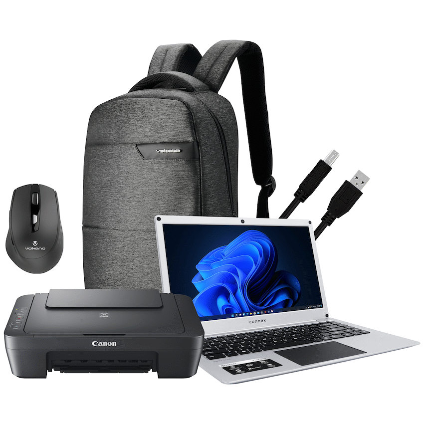 Connex Laptop L1430-PRO-SL256 - 14"" Celeron N4020 8GB/256SSD W11HOME Printer+Bag+Mouse