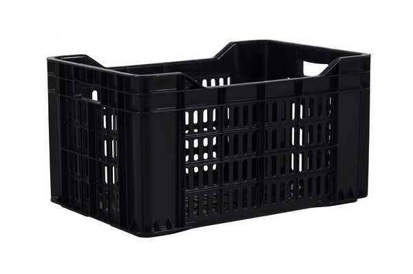 45L Stack Vented Crate (Black)