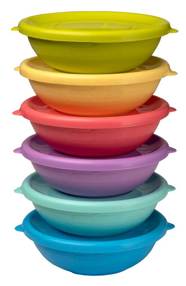 6PK Baby Feeding Bowl & Lid (Pastels)