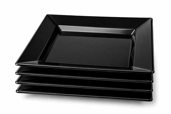 Square Side Plate 4's (Black)